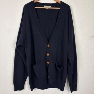 Vintage Banana Republic Safari & Travel Navy Cotton Cardigan Sweater XL Womens